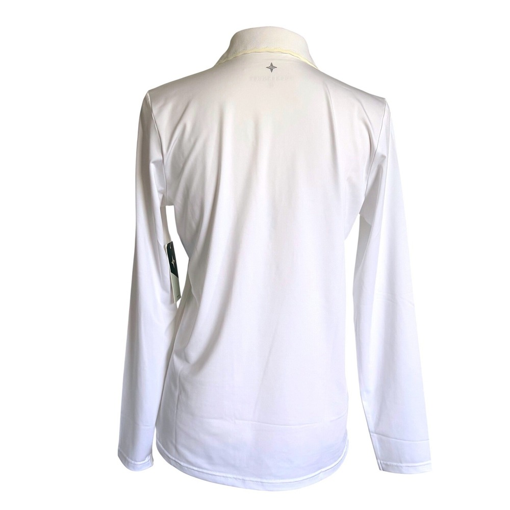 Tuckernuck Polo Top Long Sleeve Performance Spandex Athletic White Small S - Picture 4 of 7